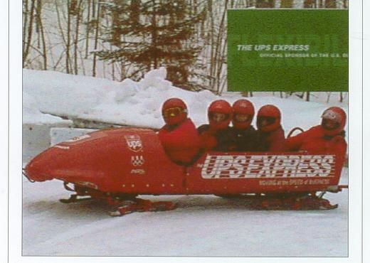 Andrea in the bobsled