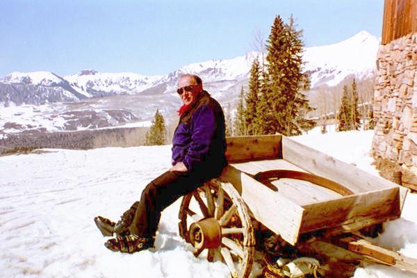 John Mannello relaxes at lunch